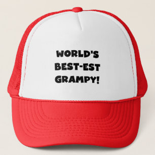 Black Text World's Best-est Grampy Gifts Trucker Hat