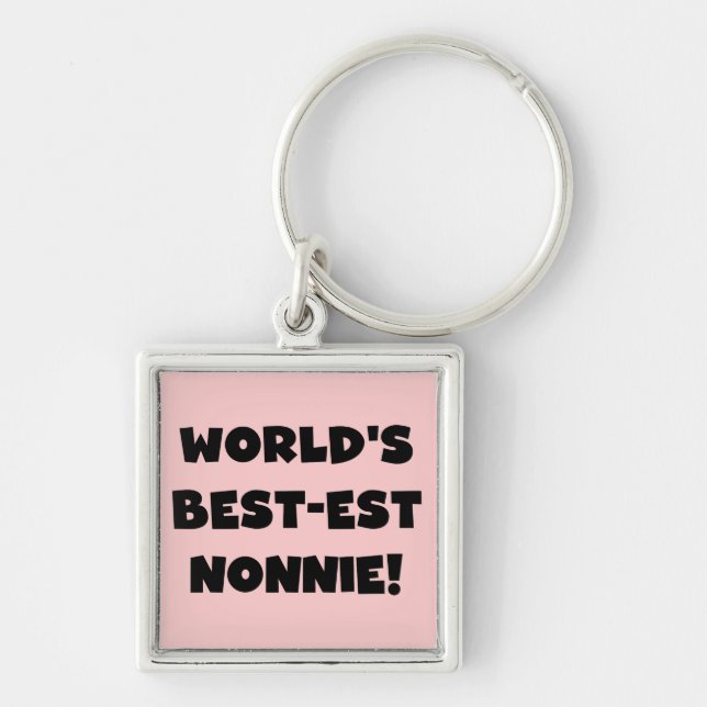 Black Text World's Best-est Nonnie Gifts Keychain (Front)
