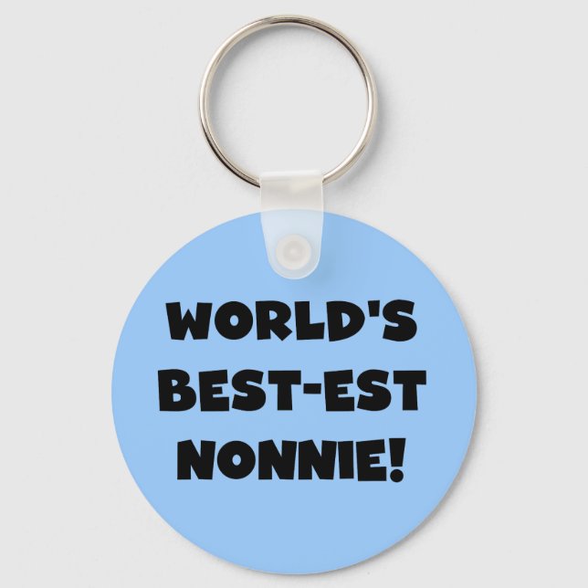Black Text World's Best-est Nonnie Gifts Keychain (Front)