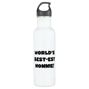 Black Text World's Best-est Nonnie Water Bottle