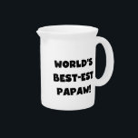 Black Text World's Best-est Papaw Gifts Drink Pitcher<br><div class="desc">Black text World's Best-est Papaw T-shirts,  mugs,  hoodies,  cards,  tote bags,  magnets,  keepsakes,  and other world's best papaw gear.</div>
