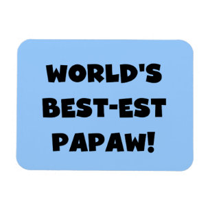 Black Text World's Best-est Papaw Gifts Magnet