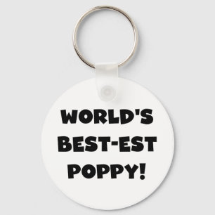 Black Text World's Best-est Poppy Gifts Keychain