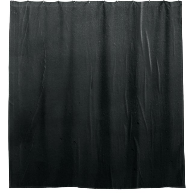 Black textile with white coated wire shower curtain (Front)