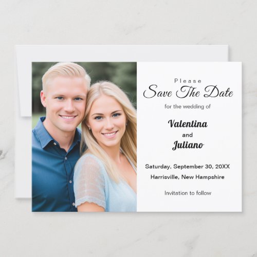 Black Texts on White Background Save The Date