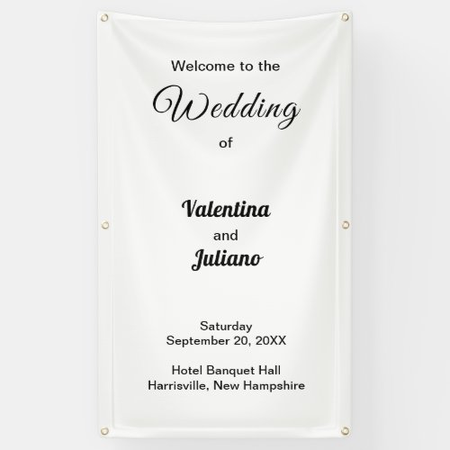 Black Texts on White Background Wedding Banner