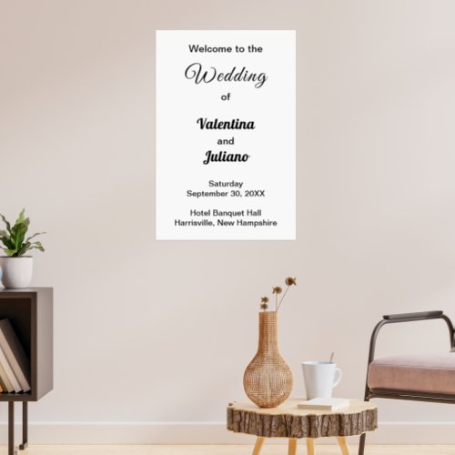 Black Texts on White Background Wedding Poster