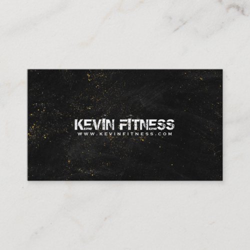 Black Texture Gold Sparkles Fitness Design Business Card