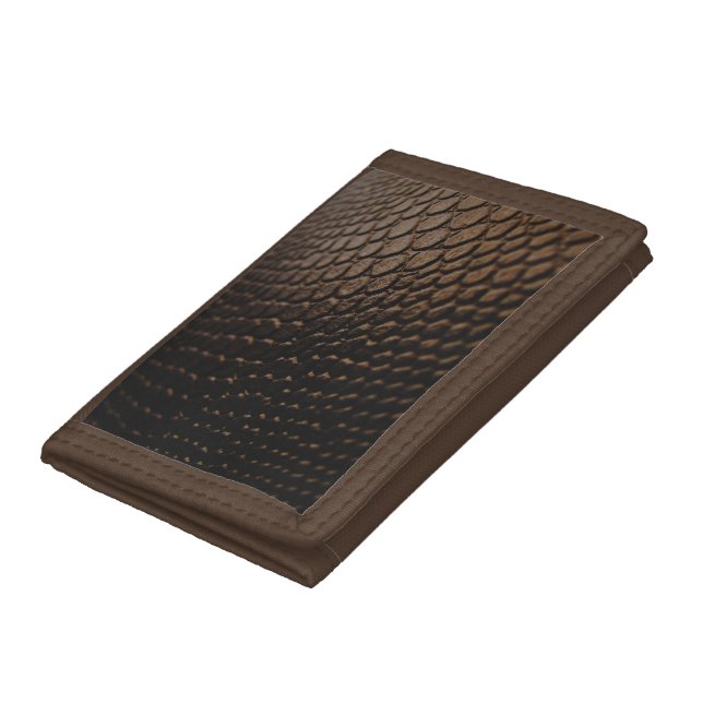 Black Texture Leather  Look Tri-fold Wallet (Bottom)