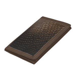Black Texture Leather Look Trifold Wallet