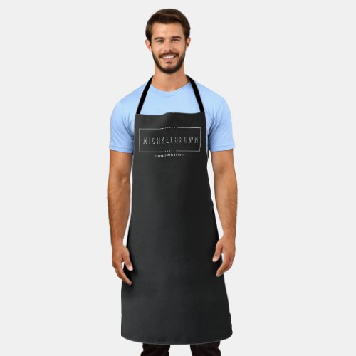 Black Texture Minimalist Bold Modern stars Apron