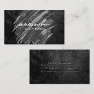 Black Texture Paint Brushed Business Card