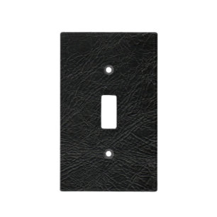 Black texture printed leather  light switch cover