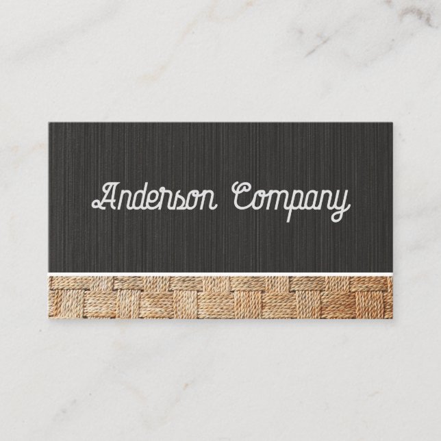 Black Texture | Woven Material Business Card (Front)