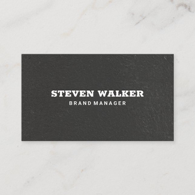 Black Textured Concrete Wall Business Card (Front)