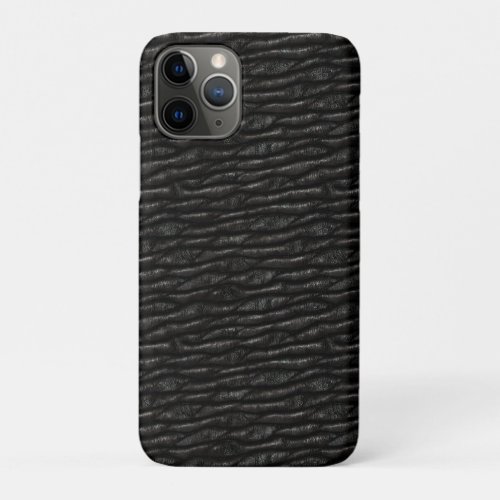 Black Textured Faux Black Leather iPhone 11 Pro Case