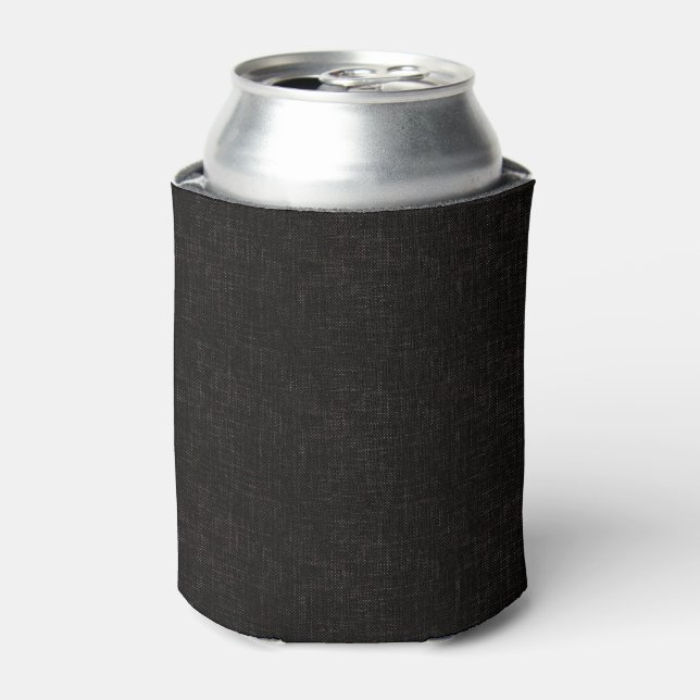 Black textured solid color can cooler (Can Front)