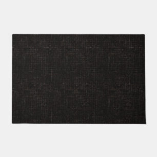 Black textured solid color doormat