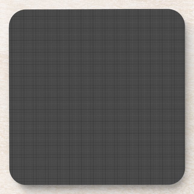 Black Textured Squares Beverage Coaster (Front)