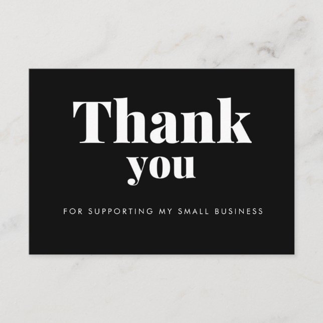 Black Thank You Card Logo Discount Code (Front)
