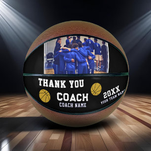 Black Thank you Coach Sign Team Photo Basketball