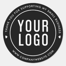 Black Thank You For Supporting My Small Business Classic Round Sticker