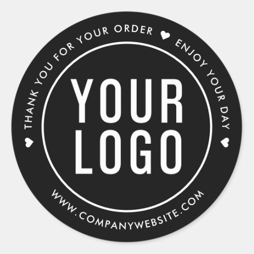 Black Thank You For Your Order Stickers Logo