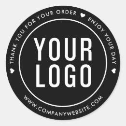 Black Thank You For Your Order Stickers Logo