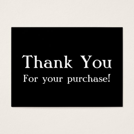 Black Thank You For your Purchase Cards (Front)