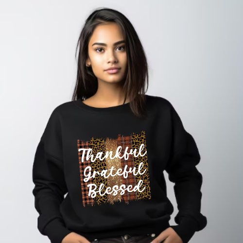  Black Thankful Grateful Blessed Sweatshirt