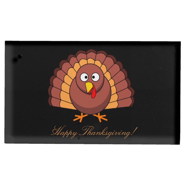 Black Thanksgiving Place Card Holders Turkey (Front)