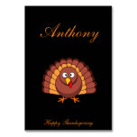 Black Thanksgiving Place Cards With Turkey