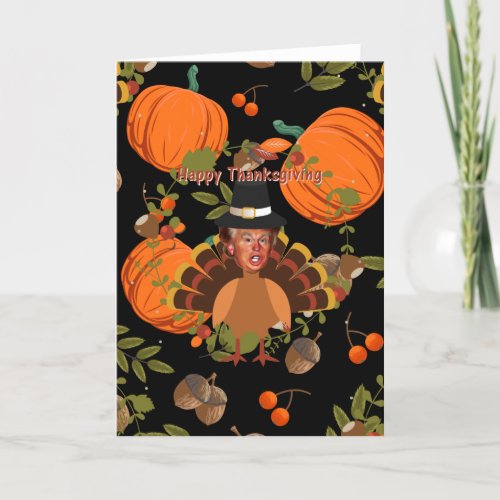 black thanksgiving trump turkey holiday card