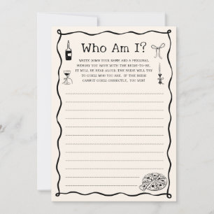 Black Thats Amore Bridal Shower Guess Who Game Invitation
