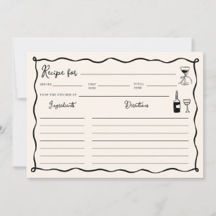 Black Thats Amore Bridal Shower Recipe Card