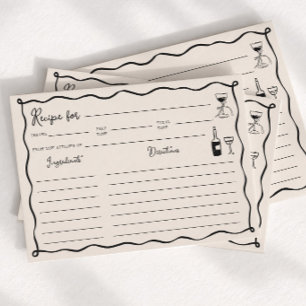 Black Thats Amore Bridal Shower Recipe Card