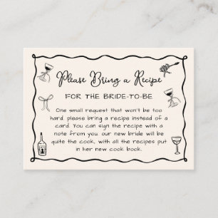 Black That's Amore Bridal Shower Recipe Request Enclosure Card