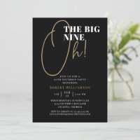 Black The Big 90th Surprise Birthday Invitation