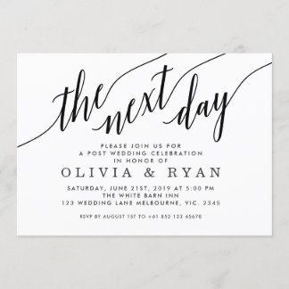 Black The Next Day Wedding Celebration Invitation