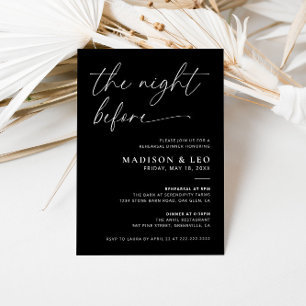 Black The Night Before Rehearsal Dinner Invitation