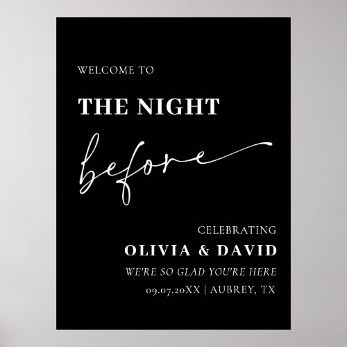Black The Night Before Rehearsal Dinner Poster
