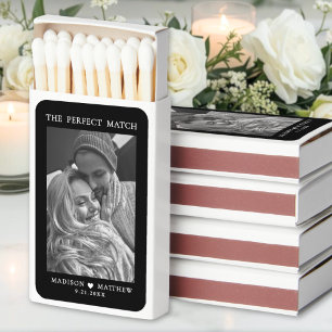 Black The Perfect Match Photo Favor Matchbox