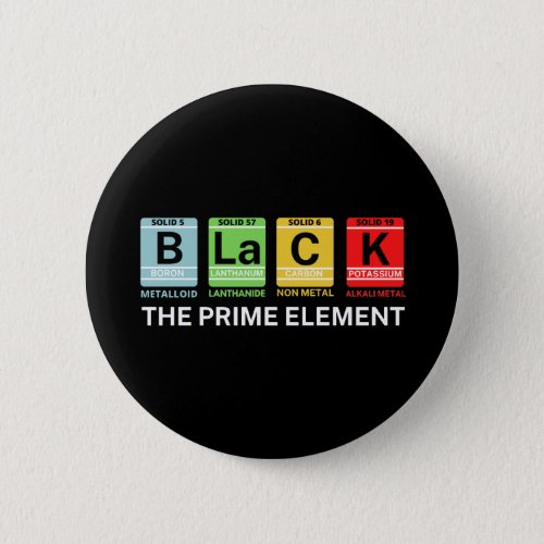 Black The Prime Element Black History Button
