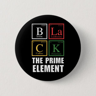 Black The Prime Element Black History Month Period Button