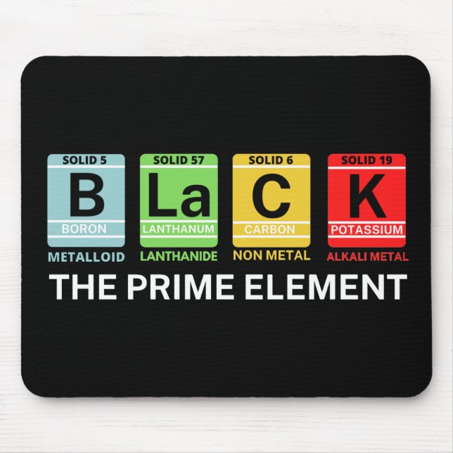 Black The Prime Element Black History Mouse Pad (Front)