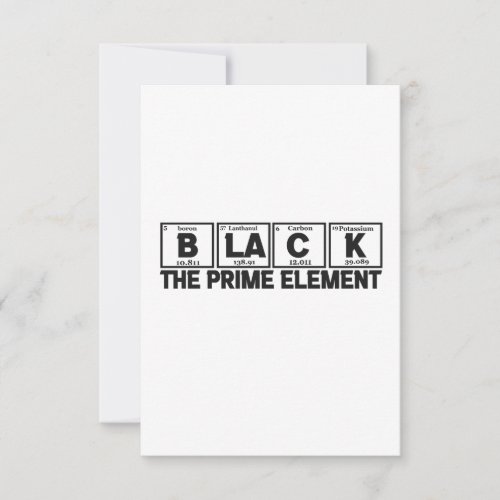 Black The Prime Element Black History Periodic Thank You Card