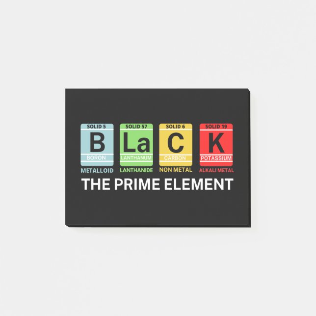 Black The Prime Element Black History Post-it Notes (Front)