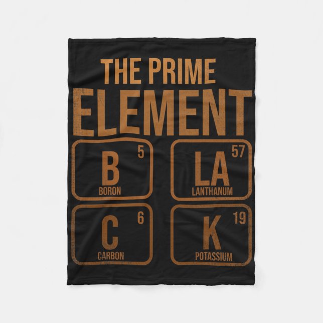 Black The Prime Element  Fleece Blanket (Front)