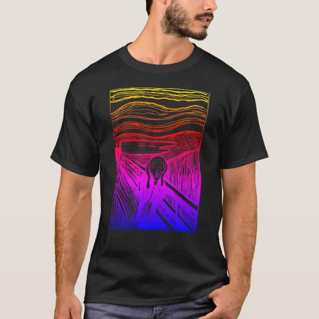 black the scream edvard munch T-Shirt (Front)