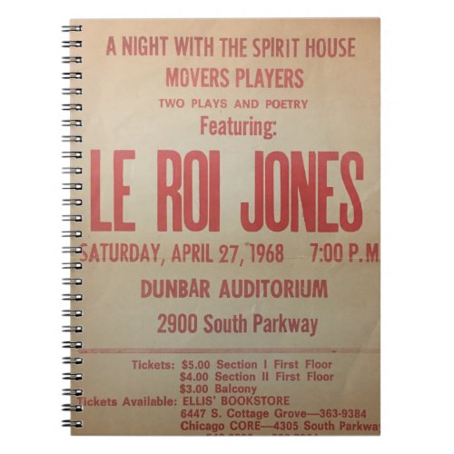 Black Theater  LeRoi Jones Spiral Photo Notebook